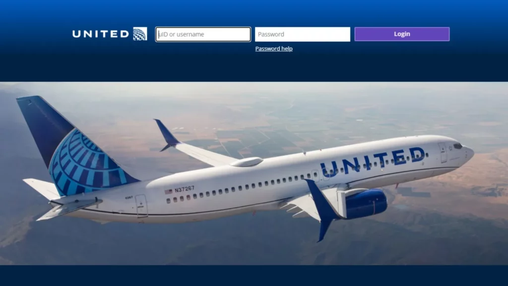 The login page of Flying Together UAL - United Intranet Employee Login